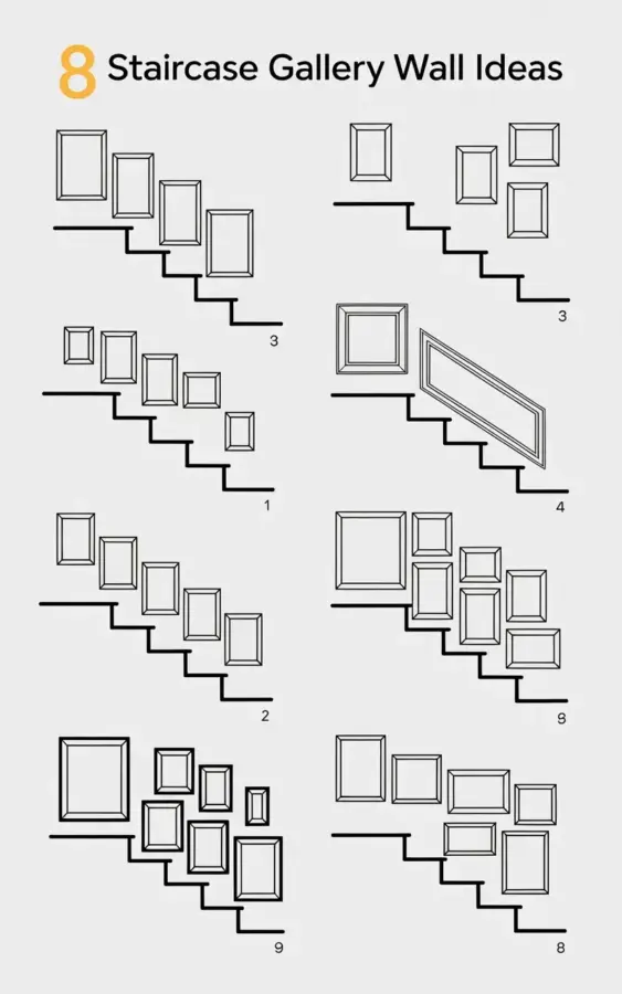 8 Staircase Gallery Wall Arrangements: Simple Layouts for Your Hallway
