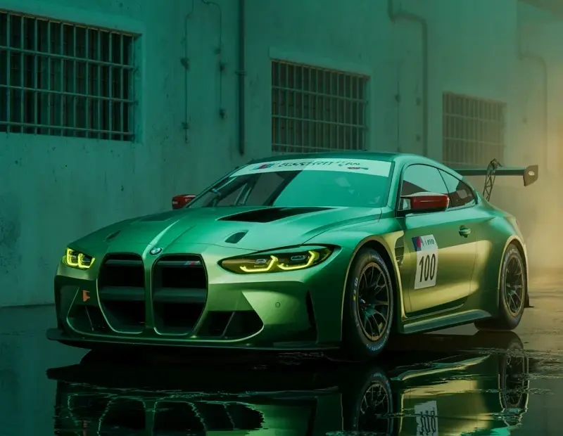 BMW M4 GT3 in a moody warehouse - don't ignore the backdrop for car photography