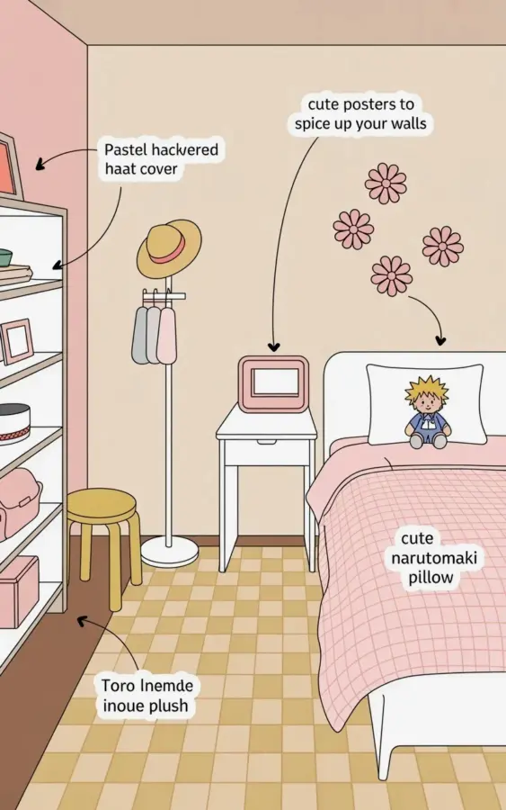 Before After Bedroom Mockup | Pastel Pink & White Room Makeover Ideas with Flower Decals